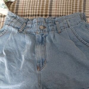 High-Waisted Light Blue Denim Shorts
